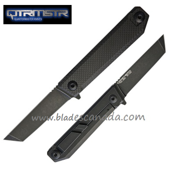 (image for) Quartermaster Arthur Fonzarelli 'The Fonz" Folding Knife, S35VN Tanto, Carbon Fiber, QTRQSE15TT